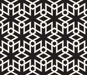 Vector seamless pattern. Repeating geometric elements. Stylish monochrome background design.