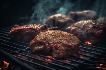 grilled meat on the grill