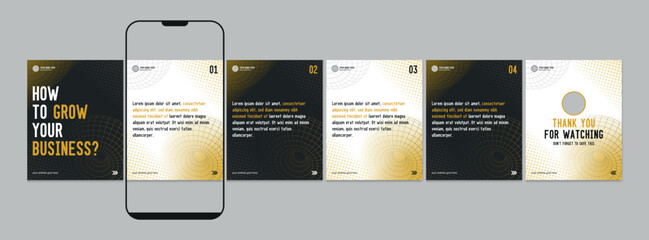 Linkedin Carousel Post Design, editable social media Instagram carousel post, most engaging business carousel post template, eps 10. © Graphaxil