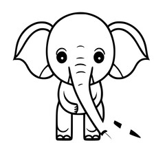 Cute baby elephant illustration 