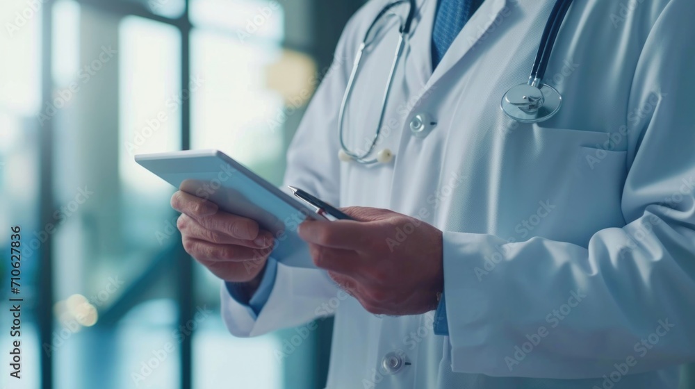 Aufkleber close up view of a person holding a tablet. suitable for technology and communication concepts