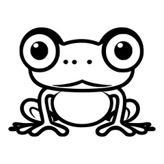 Cute green frog cartoon