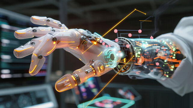 Android Artificial Intelligence robot in Big Data Facility services operations in a big server farm