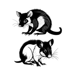 Cute Rat vector silhouette