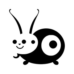 Cute Baby snail Vector Illustration silhouette