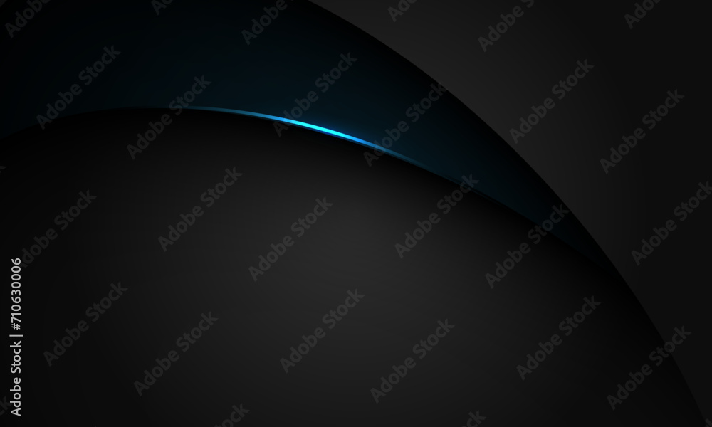 Poster abstract blue black shadow curve overlap on dark grey geometric with blank space design modern luxur