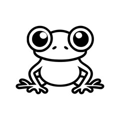 Cute green frog cartoon