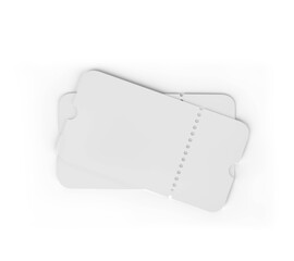 Ticket on white background
