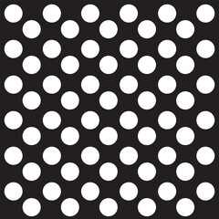 black background with white polka dots