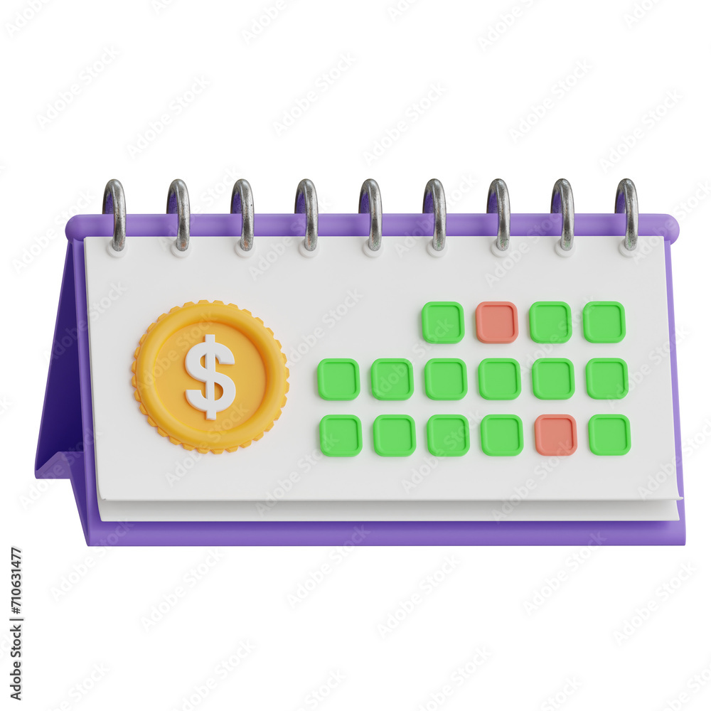 Poster 3d calendar model simplifying your schedule. 3d illustration, 3d element, 3d rendering. 3d visualiza