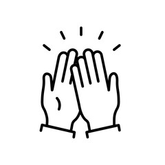 Obraz premium Culture handclap icon outline vector. Applause hand clap. People encourage