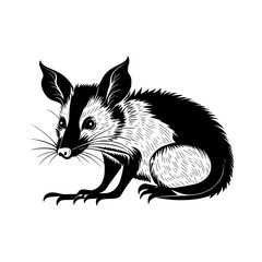 Cute mouse vector illustration silhouette