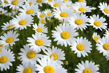 Blossom white flower daisies yellow nature