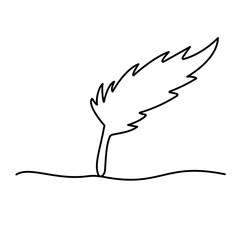 feather continuous line art