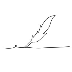 feather continuous line art
