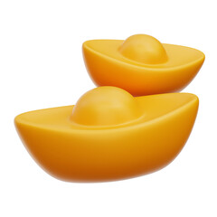 Chinese Gold Ingot 3d Illustration