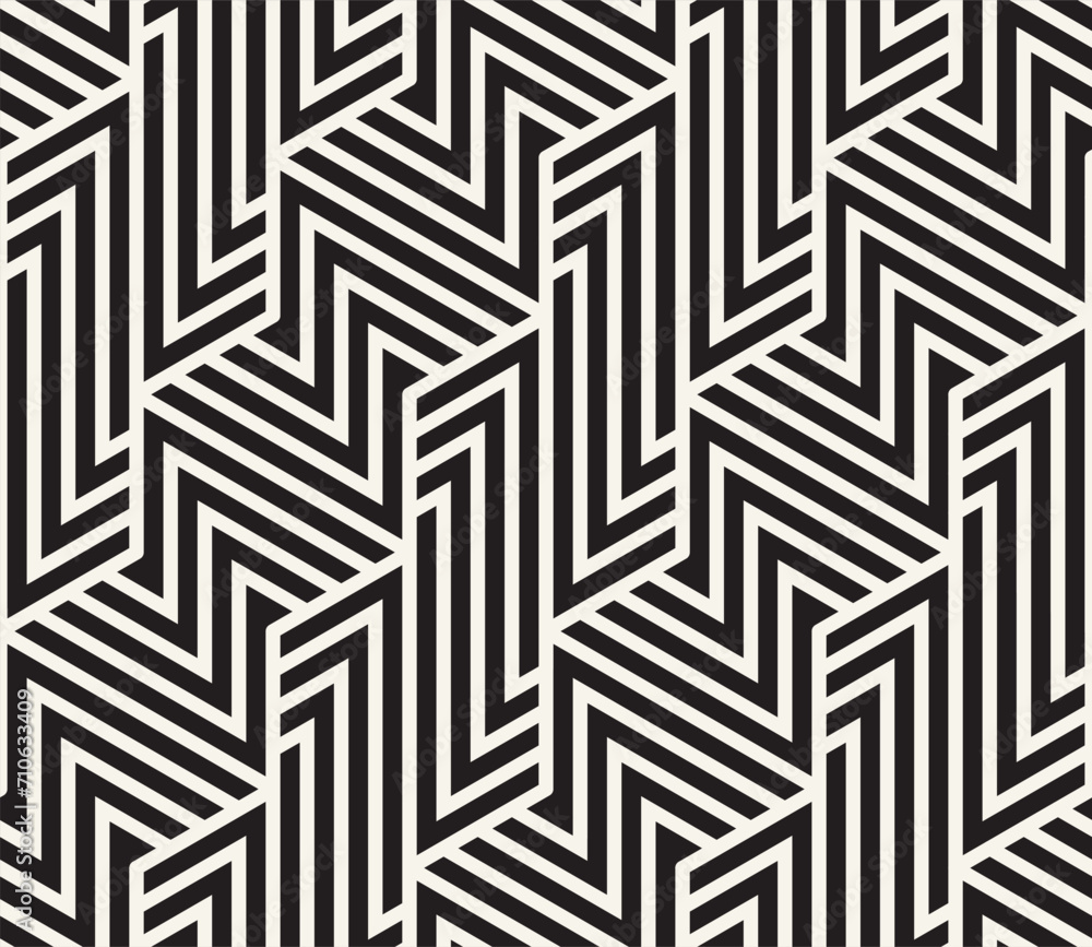 Wall mural vector seamless pattern. repeating geometric elements. stylish monochrome background design.