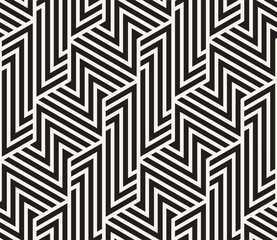 Vector seamless pattern. Repeating geometric elements. Stylish monochrome background design.