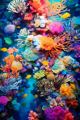 Fototapeta na wymiar A beautiful aerial view of a colorful coral reef