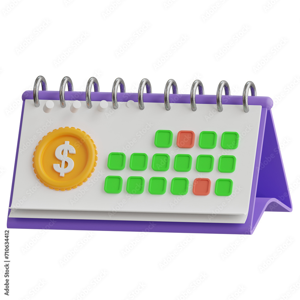 Poster 3d calendar model simplifying your schedule. 3d illustration, 3d element, 3d rendering. 3d visualiza