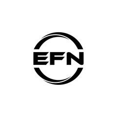 EFN letter logo design with white background in illustrator, cube logo, vector logo, modern alphabet font overlap style. calligraphy designs for logo, Poster, Invitation, etc.