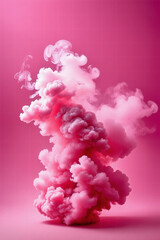Fototapeta premium Pink smoke on pink backdrop