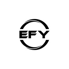 EFY letter logo design with white background in illustrator, cube logo, vector logo, modern alphabet font overlap style. calligraphy designs for logo, Poster, Invitation, etc.