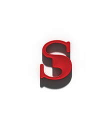 3D Character in Red with Drop Shadow