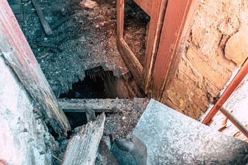 An old, abandoned granary and mill