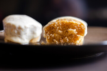 Homemade Bliss: Almond Muffins with Orange Glaze Close-Up