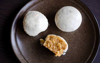 Homemade Bliss: Almond Muffins with Orange Glaze Close-Up