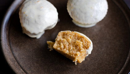 Homemade Bliss: Almond Muffins with Orange Glaze Close-Up