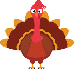 Turkey on a white background, vector illustration in cartoon style.