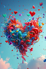 Colorful illustration of love in a very artistic style