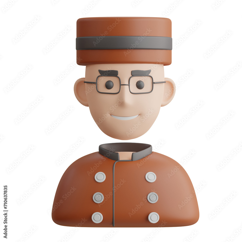 Poster 3d staff model dedication for customer care. 3d illustration, 3d element, 3d rendering. 3d visualiza