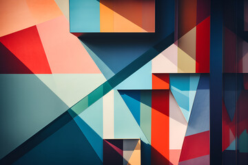 Geometrical multicolored background, minimalist coloured background | Ai generated