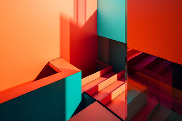 Geometrical multicolored background, minimalist coloured background | Ai generated