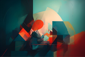 Geometrical multicolored background, minimalist coloured background | Ai generated