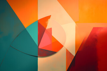 Geometrical multicolored background, minimalist coloured background | Ai generated