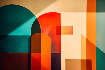 Geometrical multicolored background, minimalist coloured background | Ai generated