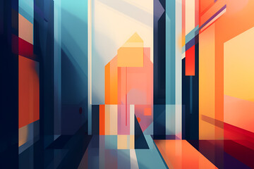 Geometrical multicolored background, minimalist coloured background | Ai generated