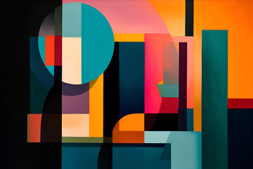 Geometrical multicolored background, minimalist coloured background | Ai generated