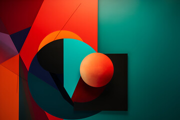 Geometrical multicolored background, minimalist coloured background | Ai generated