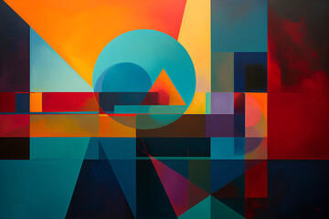 Geometrical multicolored background, minimalist coloured background | Ai generated