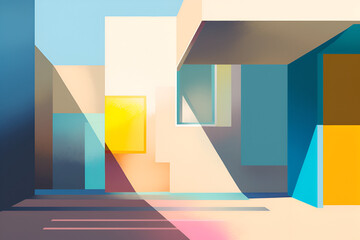 Geometrical multicolored background, minimalist coloured background | Ai generated