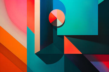Geometrical multicolored background, minimalist coloured background | Ai generated