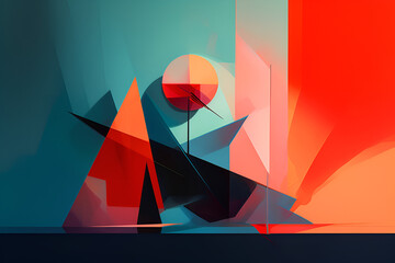 Geometrical multicolored background, minimalist coloured background | Ai generated