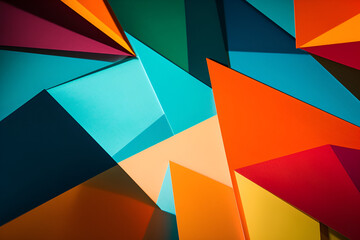 Geometrical multicolored background, minimalist coloured background | Ai generated