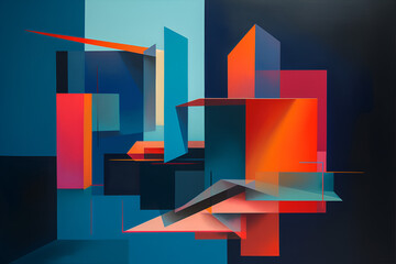 Geometrical multicolored background, minimalist coloured background | Ai generated