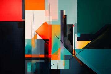 Geometrical multicolored background, minimalist coloured background | Ai generated